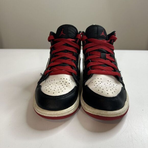 Nike Air Jordan 1 Retro GS Old Love Sz 1Y 307383-102 Black Toe Bred Chicago - Picture 2 of 8